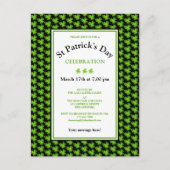 Carte Postale Shamrock moderne St Patrick's Day Party Invitation (Devant)