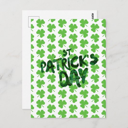 Carte postale Shamrock St. Patrick's Day (Devant / Derrière)