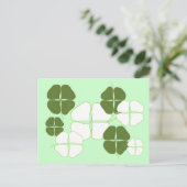 Carte postale Shamrock verte et blanche (Debout devant)