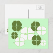 Carte postale Shamrock verte et blanche (Devant / Derrière)