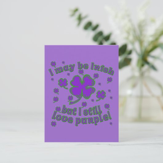 Carte Postale Shamrock violet St. Patrick's Day Design (Debout devant)