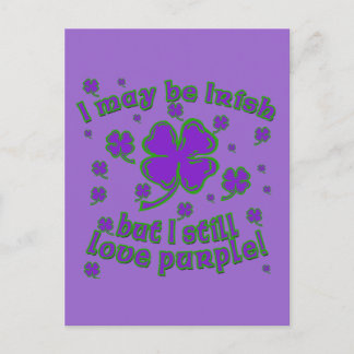 Carte Postale Shamrock violet St. Patrick's Day Design