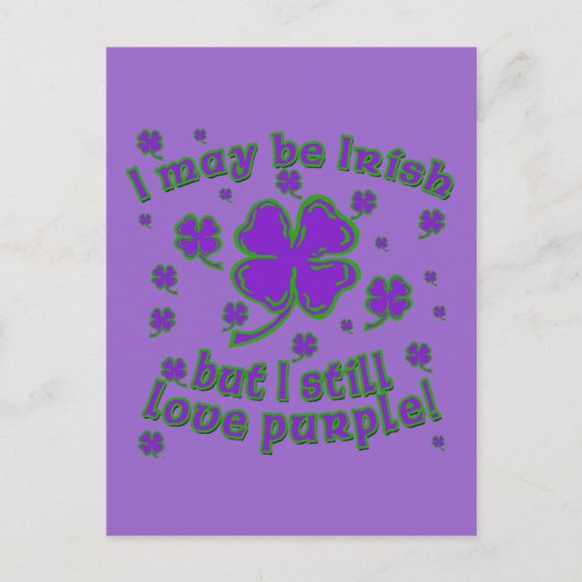 Carte Postale Shamrock violet St. Patrick's Day Design (Devant)