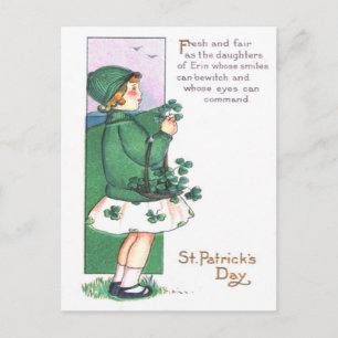 Carte Postale Shamrocks de panier fille