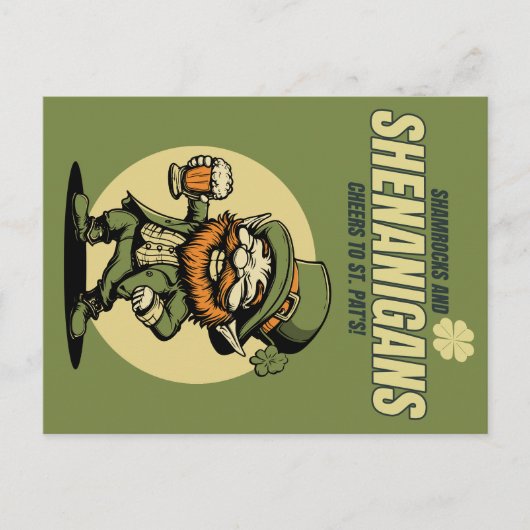 Carte Postale Shamrocks et Shenanigans Fête de la St Patrick (Devant)