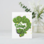 Carte Postale Shamrocks verts | Coeurs étincelants Shainte (Debout devant)