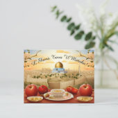 Carte Postale Shana Tova avec pommes et dôme de Rock (Debout devant)