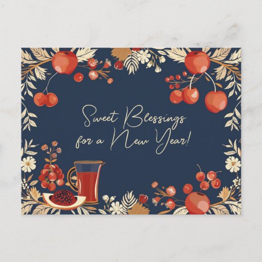 Carte Postale Shana Tova - bleu (Devant)