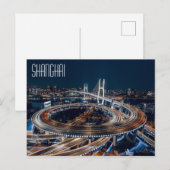 Carte Postale SHANGHAI belle nuit aérienne (Devant / Derrière)