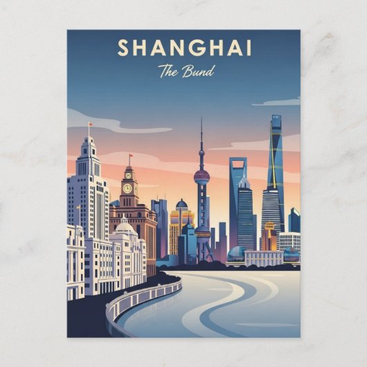 Carte Postale Shanghai Bund china Travel (Devant)