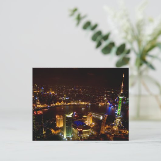 Carte Postale Shanghai Chine merveilleuse skyline avec moderne (Debout devant)