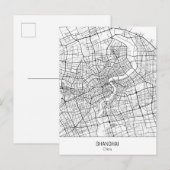 Carte Postale Shanghai Chine minimaliste (Devant / Derrière)