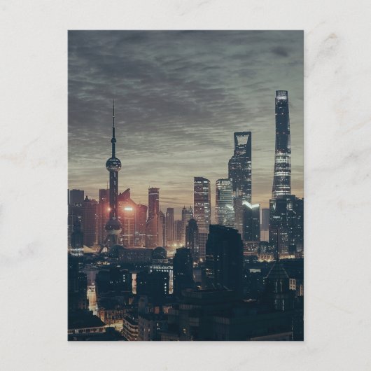 Carte Postale Shanghai par nuit (Devant)