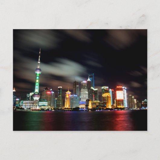 Carte Postale Shanghai Skyline par nuit (Devant)