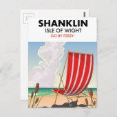 Carte Postale Shanklin Beach est l'île de l'affiche de voyage po (Devant / Derrière)