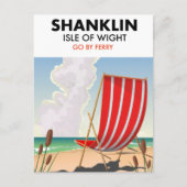 Carte Postale Shanklin Beach est l'île de l'affiche de voyage po (Devant)