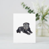 Carte Postale Shar-Pei Chinois - chiot noir (Debout devant)