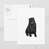 Carte Postale Shar-Pei Chinois - noir (Devant / Derrière)