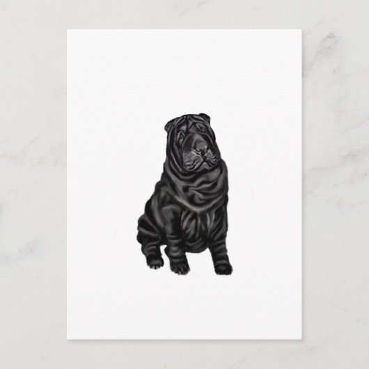 Carte Postale Shar-Pei Chinois - noir (Devant)
