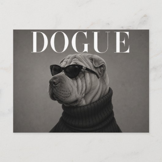 Carte Postale Shar Pei Luxe Éditorial de Mode (Devant)