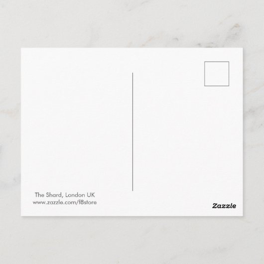 Carte Postale Shard, Londres Royaume-Uni (Dos)