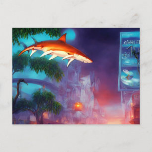 Carte Postale Shark in the Sky Postcard