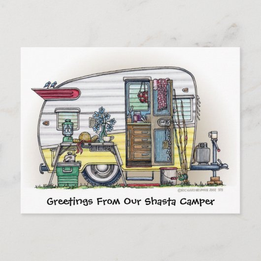 Carte postale Shasta Camper Trailer RV (Devant)