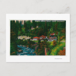 Carte Postale Shasta Springs sur la Shasta RouteShasta, CA