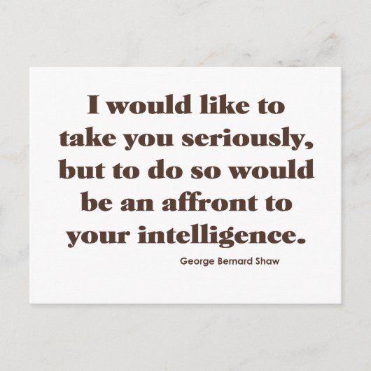 Carte Postale Shaw sur le renseignement (Devant)