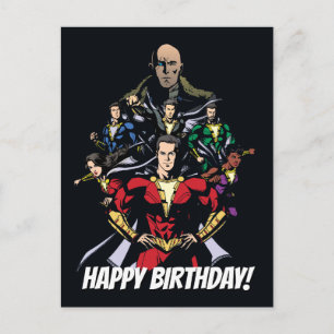 Carte Postale SHAZAM ! Famille Shazam contre Dr Sivana