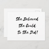 Carte Postale She Arbitraire She Could (Devant / Derrière)