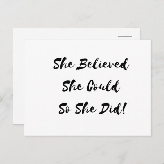 Carte Postale She Arbitraire She Could (Devant / Derrière)