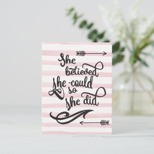 Carte Postale she believed she could so she did (Debout devant)