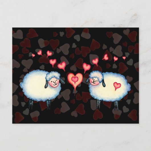 Carte Postale SHEEP & HEARTS par SHARON SHARPE (Devant)