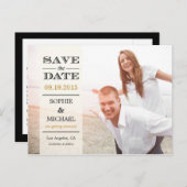 Carte postale 'Sheer Overlay Save The Date' - Crèm (Devant / Derrière)