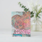 Carte Postale Sheet Music Heart Mixed Media Collage (Debout devant)