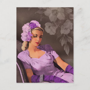 Carte Postale Sheila - 1940s Evening Wear à Lilac et Taupe