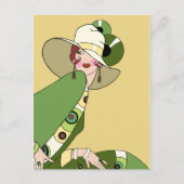 Carte Postale Shelby, 1920s Lady in Yellow and Olive (Devant)