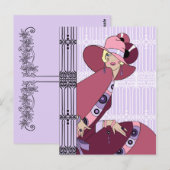 Carte Postale Shelby, 1930s Lady in Lavender and Wine (Devant / Derrière)