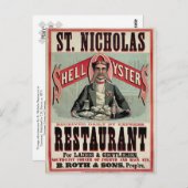Carte Postale Shell Oysters Vintage Advertisement (Devant / Derrière)