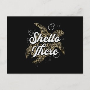 Carte Postale Shello There Turtle Lover Turtles Sea Drôle cadeau
