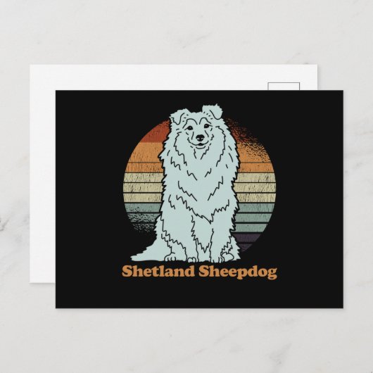 Carte Postale Sheltie Shetland Sheepdog | Abris pour chien (Devant / Derrière)