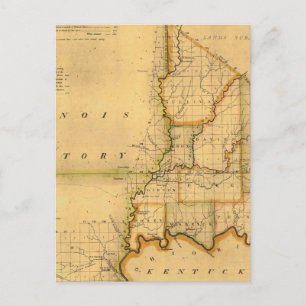 Carte Postale Shelton et Kensett's Map Of State Of Indiana