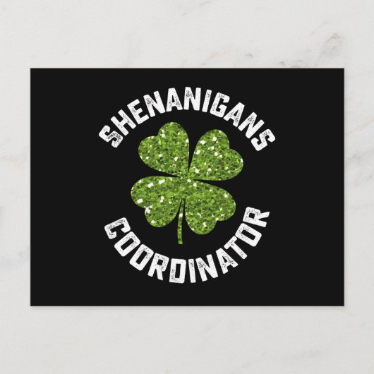 Carte Postale Shenanigans Coordonnateur Funny St Patrick's Day (Devant)
