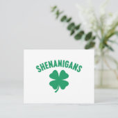 Carte Postale Shenanigans Shamrock Saint-Patrick Rétro (Debout devant)