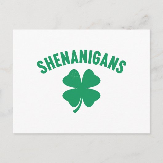 Carte Postale Shenanigans Shamrock Saint-Patrick Rétro (Devant)