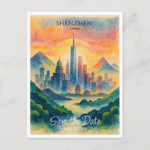 Carte Postale Shenzhen Chine Destination Enregistrer la date
