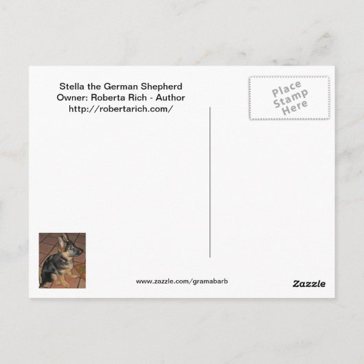 Carte Postale Shepherd Pup allemande (Dos)