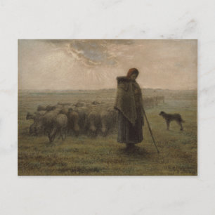 Carte Postale Shepherdess et son troupeau   1862-63