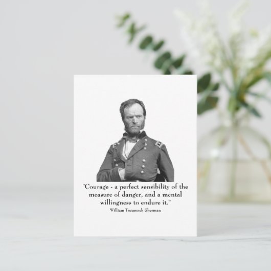 Carte Postale Sherman et citation (Debout devant)